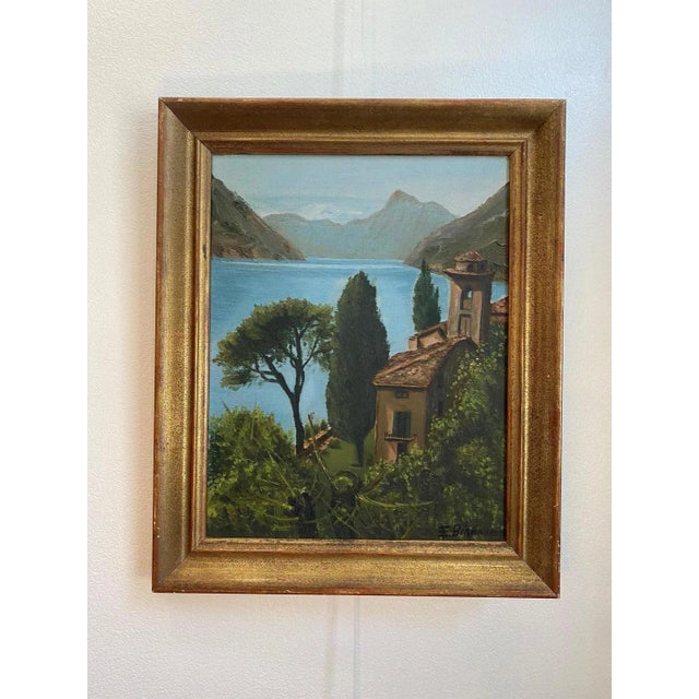 E. Bernasconi, Monte San Salvatore Lugano, Oil on Canvas For Sale - Image 3 of 9