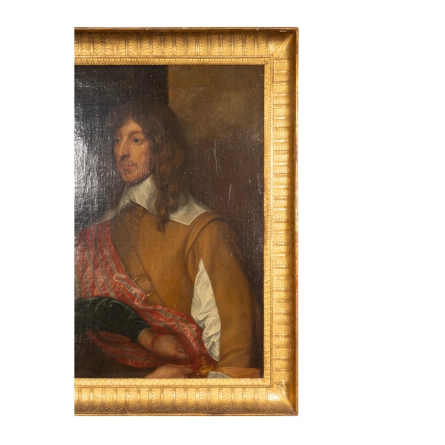 Framed Oil On Canvas Of A British Lord After Van Dyck For Sale - Image 12 of 12