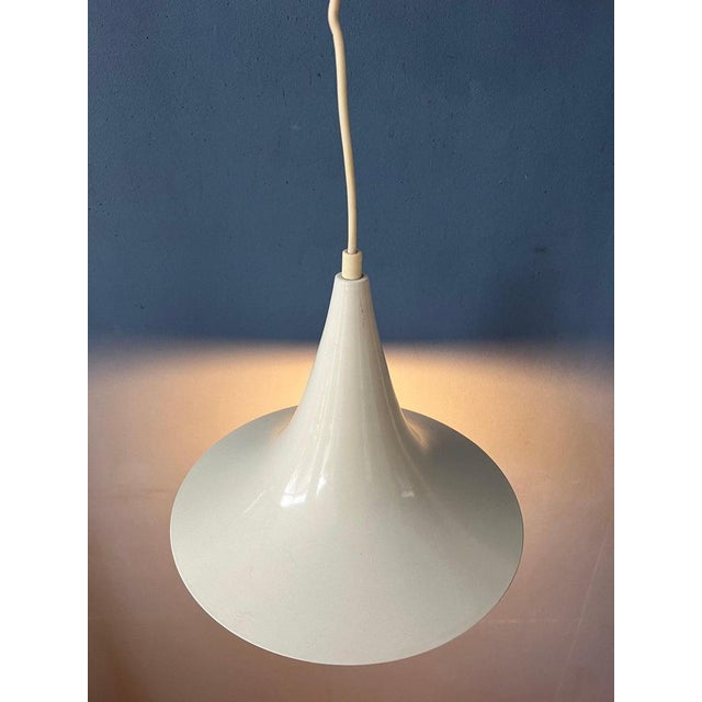 Mid-Century White Space Age Witch Hat Pendant Lamp For Sale - Image 3 of 11