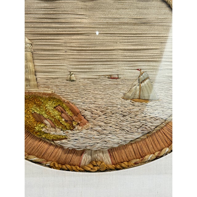 British Sailor's Woolwork or Woolie Lighthouse Seascape C. 1865 For Sale - Image 11 of 11