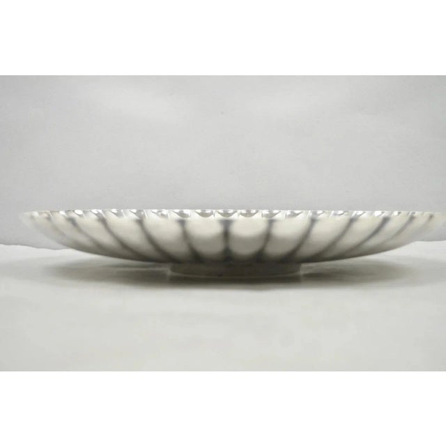 Mid 20th Century Reed & Barton 1853 Modern Silver Plated Scalloped 14" Round Dish Serving Platter For Sale - Image 9 of 11