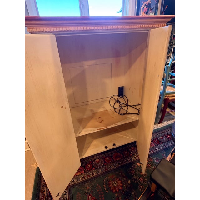 Habersham Cabinet, 1990, a Two-Door TV/entertainment Cabiinet With a Hand Painted Noah's Ark Folk-Art Scene For Sale In Denver - Image 6 of 13