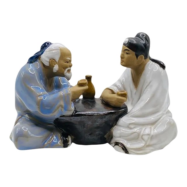 Vintage Chinese Mudman Figurine Wanjiung China #42 Mud Man Pottery For Sale