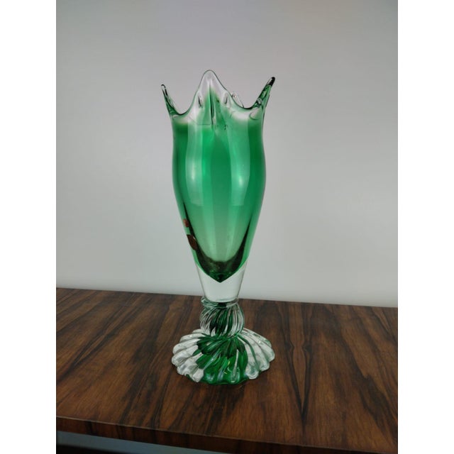 Large Czech Vase in Rubín Glass For Sale - Image 5 of 7
