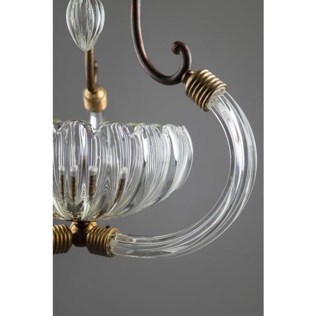 Art Deco Murano Glass Chandelier from Barovier and Toso, 1930s For Sale - Image 13 of 14