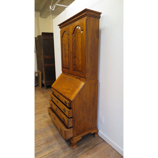 Mid 20th Century 1960s Chippendale Style Tiger Maple Secretary by Kurt Richenburg For Sale - Image 5 of 10