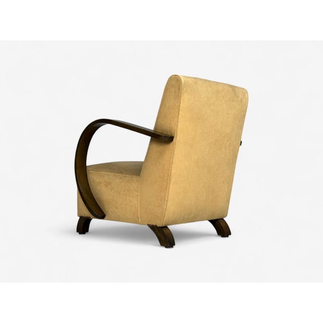 Pair of Vittorio Valabrega, Beige Velvet, Bentwood, Lounge Chairs, Italy, 1940s For Sale - Image 11 of 15