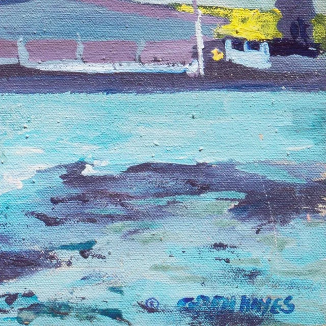 Signed lower right, 'Gren Hayes' (American, born 1932); additionally signed verso twice, titled 'Port of Oakland' on...