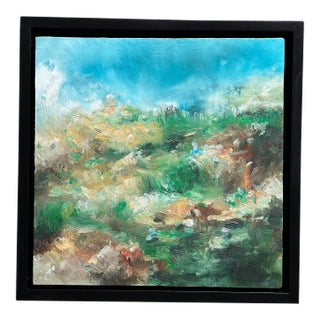 Sugar Pops No.1 - Abstract Contemporary Green Landscape Painting For Sale