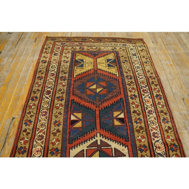 Handmade antique NW Persian carpet. Woven circa 1880 (late 19th century). Persian tribal rug, runner size: 3'3" x 13' ( 99...