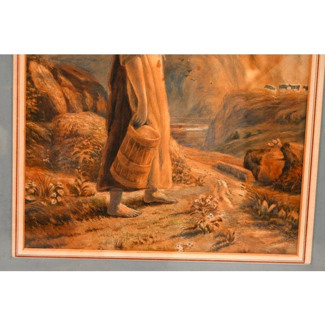 Mid 19th Century Figurative Composition, 19th Century, Watercolor, Framed For Sale - Image 5 of 9
