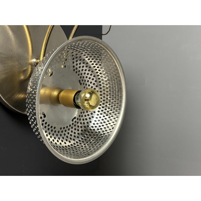 Mid-Century French Sculptural Adjustable Table Lamp with Perforated Shade, 1960s For Sale - Image 11 of 18