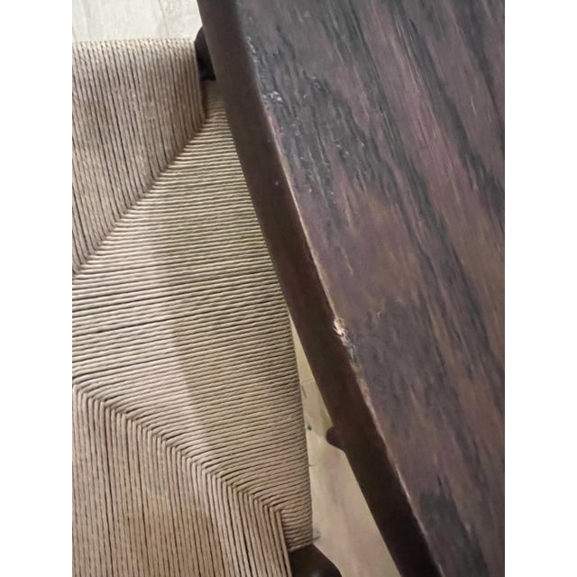 Hans Wegner Wishbone Chairs 6 and Table With Leaf in Smoked Oil and Oak - Set of 7 For Sale In New York - Image 6 of 9