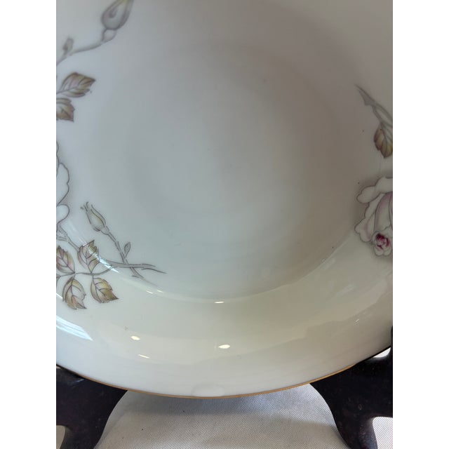 Early 20th Century Early 20th Century Johann Haviland “Sweetheart Rose” Bavarian China Bowls, Gold Rim Floral Pattern - Set of 12 For Sale - Image 5 of 11