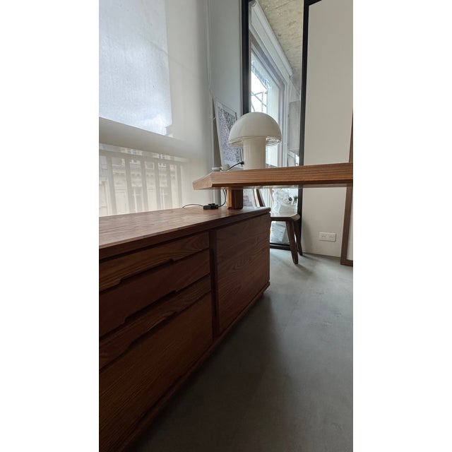 Pierre Chapo B40 Modular Desk in Solid American Elm For Sale - Image 3 of 18