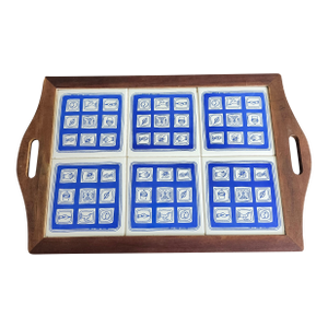Vintage Carlos Paez Vilaro Ceramic Tile in Wooden Frame Tray