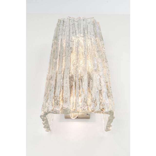 Kalmar Ice Glass Wall Sconces from Kalmar, Austria, 1960s, Set of 2 For Sale - Image 4 of 11