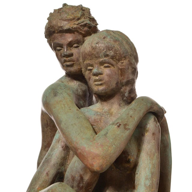 Metal 1980s Victor Salmones Bronze Sculpture - the Couple For Sale - Image 7 of 11