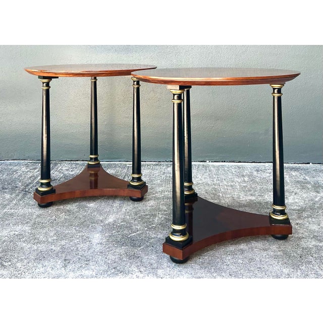 Vintage Regency Gilt Tipped Side Tables - A Pair For Sale - Image 9 of 12