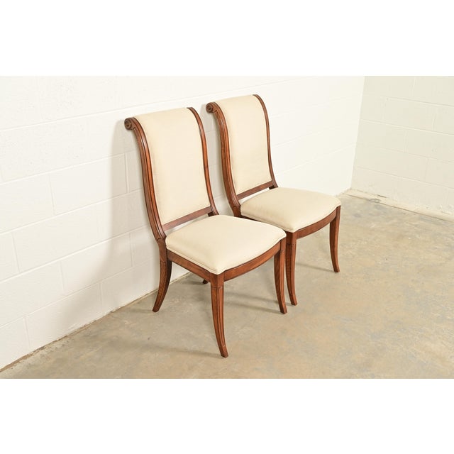 Henredon French Regency Louis XVI Carved Oak Side Chairs or Dining Chairs, Pair For Sale - Image 16 of 16