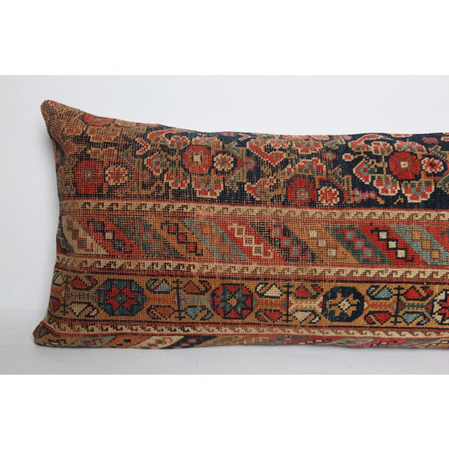 Textile Antique Handwoven Tribal Throw Rug Pillow -16'' X 39'' For Sale - Image 7 of 11