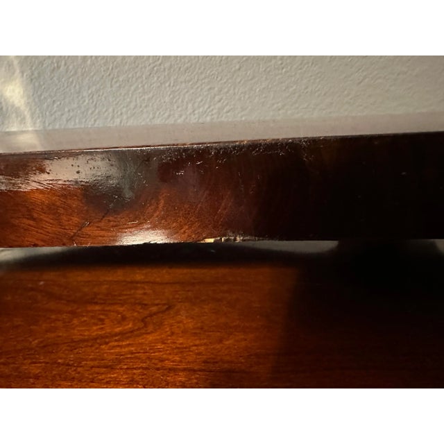 Wood Antique Dresser Mirror Mahogany Flame Bun Feet For Sale - Image 7 of 12