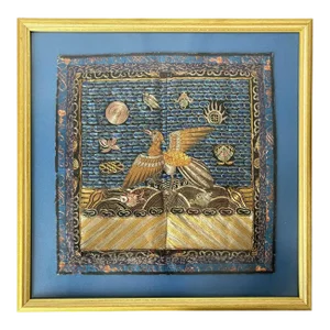 Framed Fine Embroidered Second Rank Badge Chinese Qing Dynasty