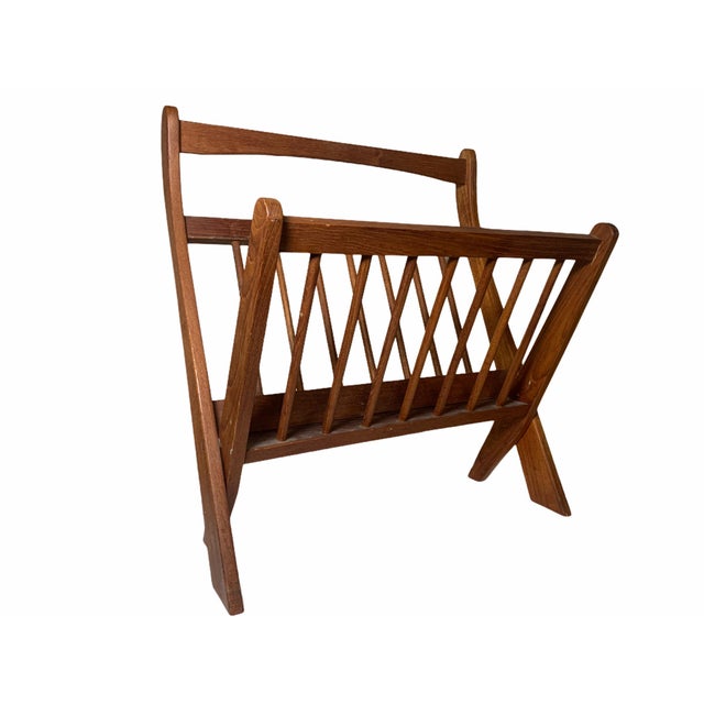 1970s Danish Modern Folding Teak Magazine Rack For Sale - Image 13 of 13