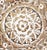 Hand carved vintage teak round medallion wall art panel with traditional intricate floral designs and white wash finish...