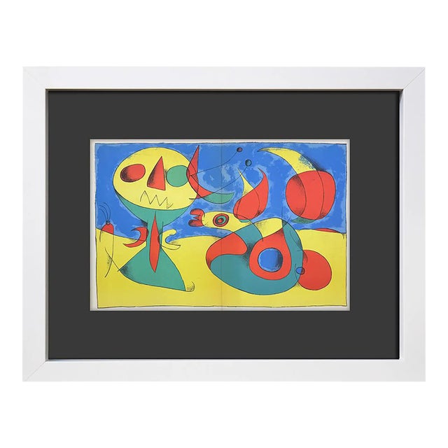 Joan Miró Original Color Lithograph 1956 Limited Edition Custom Framed For Sale