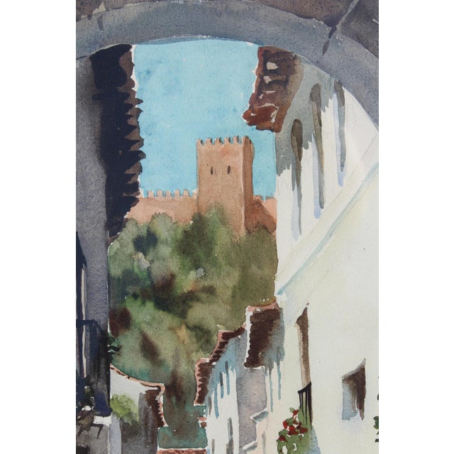 Watercolor Street Scene Painted by the Spanish Artist, Nicolás Bermúdez For Sale - Image 12 of 15