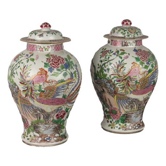 Potiches in the style of Edmè Samson, Set of 2 For Sale