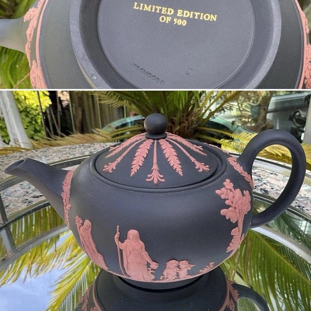 A rare and highly collectible wedgwood limited-edition teapot, produced in england in 1988 exclusively for the guild of...
