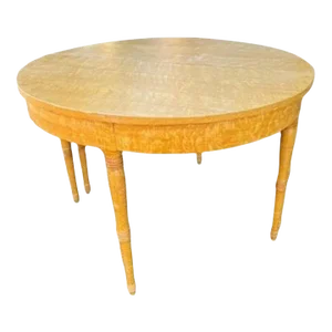 Early 1900s Pair Demilune Grain Painted Tables