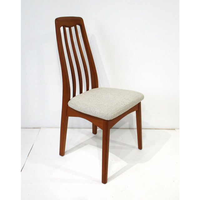 Teak Upholstered Dining Chairs 2 Arm 2 Sides in the Style of Danish Modern For Sale - Image 10 of 17