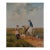 Mid-20th Century Signed G. Venturi - Pastoral Scene With Rider and Figures, Oil on Canvas For Sale