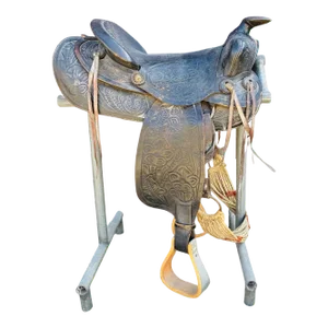 Vintage Mid 20th Century Decorative Leather Horse Saddle With Stand