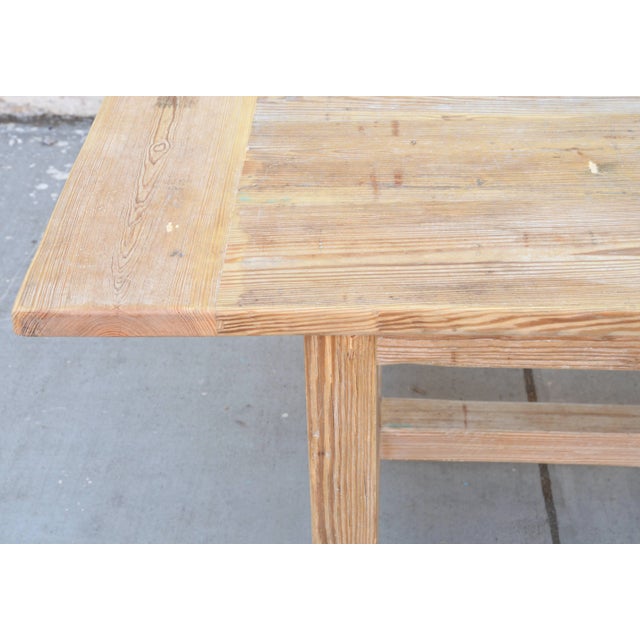 2010s Large Custom Farm Table in Heart Pine, Built to Order by Petersen Antiques For Sale - Image 5 of 11