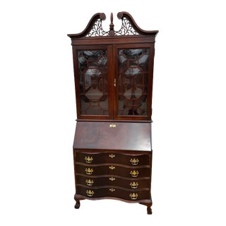 Jasper Govenor Winthrop Mahogany Drop Front Secretary & Chair For Sale