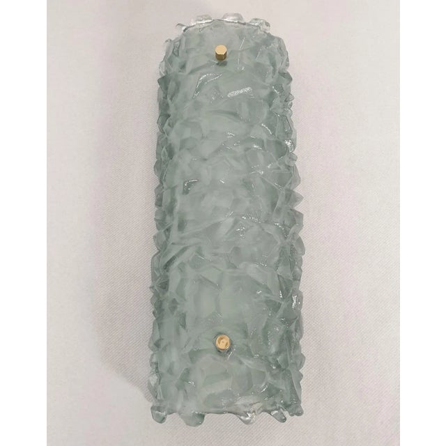 Mid-Century Modern Blue-Green Murano Glass Mid Century Sconces, a Pair 1980s For Sale - Image 3 of 12