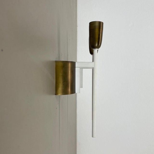 Brass Tube Theatre Wall Light Sconces in the style of Stilnovo, Italy, 1950, Set of 2 For Sale - Image 11 of 16