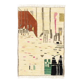 Premium Hand-Knotted Moroccan Wool Rug | 8'6" X 5'7" | One of a Kind For Sale