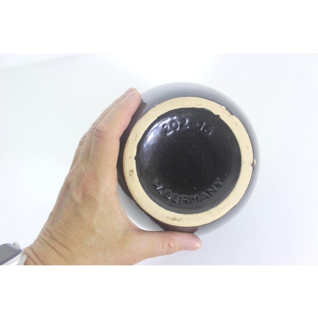 Black Black Ceramic Vase, W. Germany Scheurich Design, 202-18 Pottery MCM For Sale - Image 8 of 8