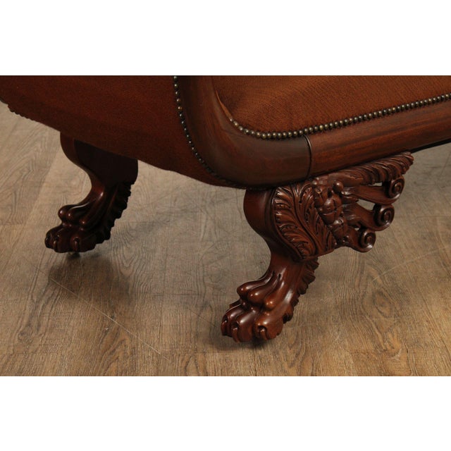 Wood American Empire Carved Mahogany and Needlepoint Sofa For Sale - Image 7 of 12