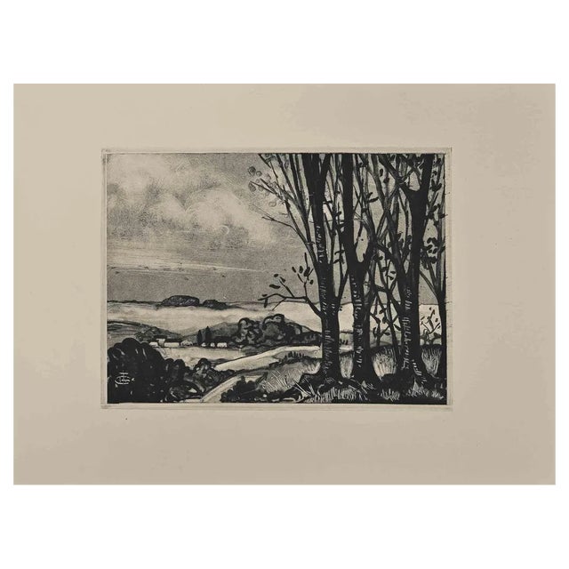 Georges-Henri Tribout, Landscape, Original Etching, Early 20th-Century For Sale