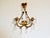 Metal ItalianTole Gold Double Arm Candle Sconce With Crystals For Sale - Image 7 of 12