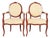 Karges Style French Provincial Louis XV Brown Lacquered Armchairs, Pair For Sale