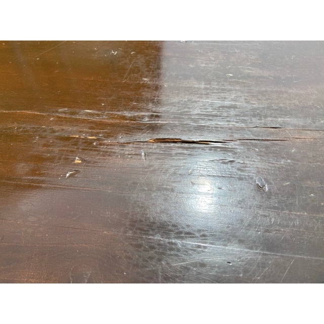 Farmhouse Vintage Rustic Farmhouse Dining Table With Two Benches For Sale - Image 3 of 12