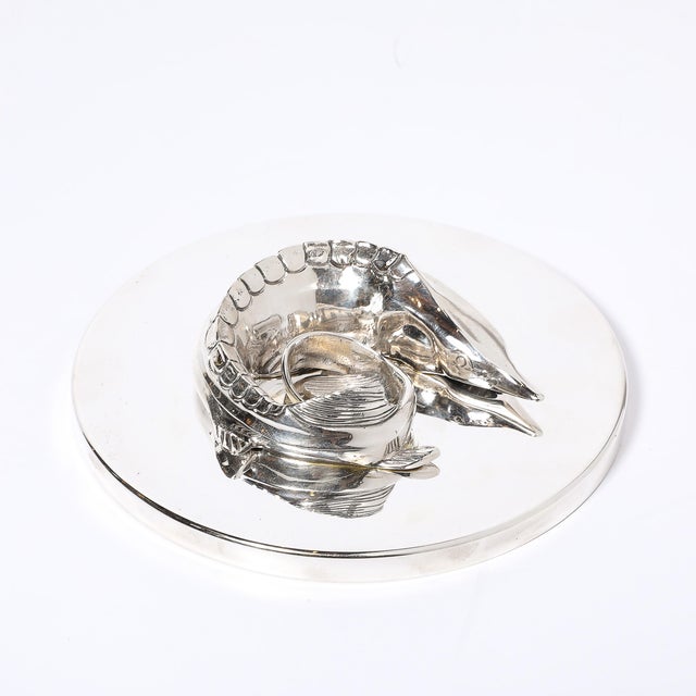Mid-Century Silver Plate & Glass Caviar Service With Sculptural Sturgeon Handle For Sale - Image 13 of 18