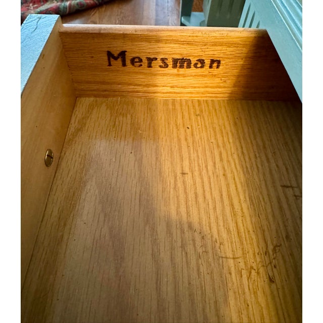 Mersman Mid 20th Century Mersman Single Drawer End/BedsideTables in Country Green, a Pair For Sale - Image 4 of 8